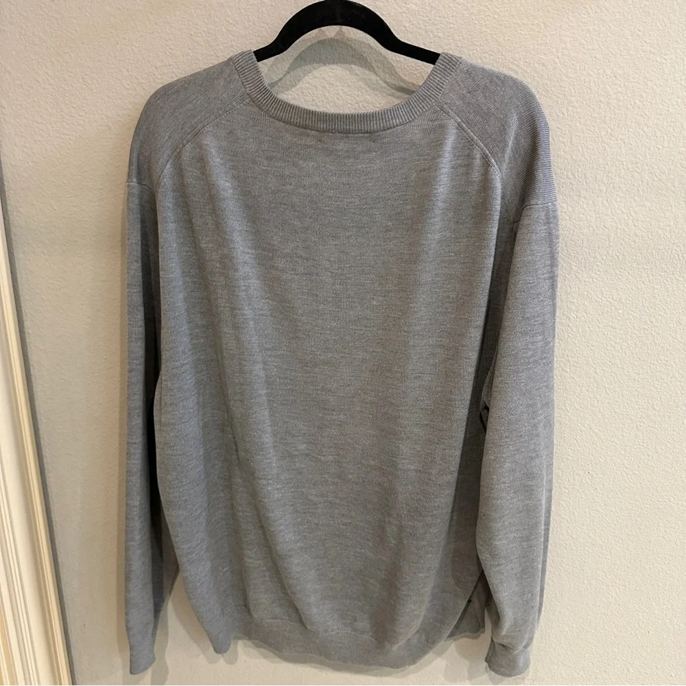 Daniel Cremieux | XL | Gray Signature Collection Silk cotton Blend vneck sweater